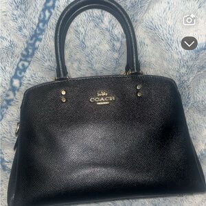 COACH Black an Gold Mini Lillie Carryall Purse